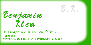 benjamin klem business card